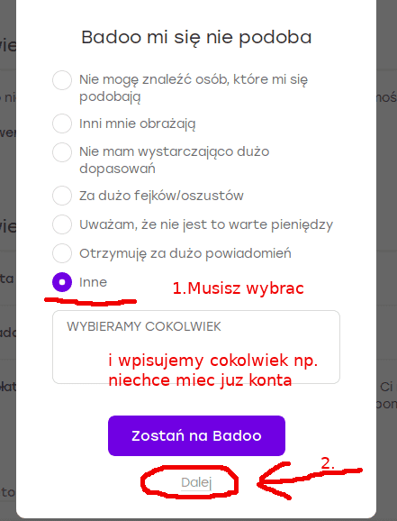 Na badoo ptaszek co oznacza niebieski Portal randkowy